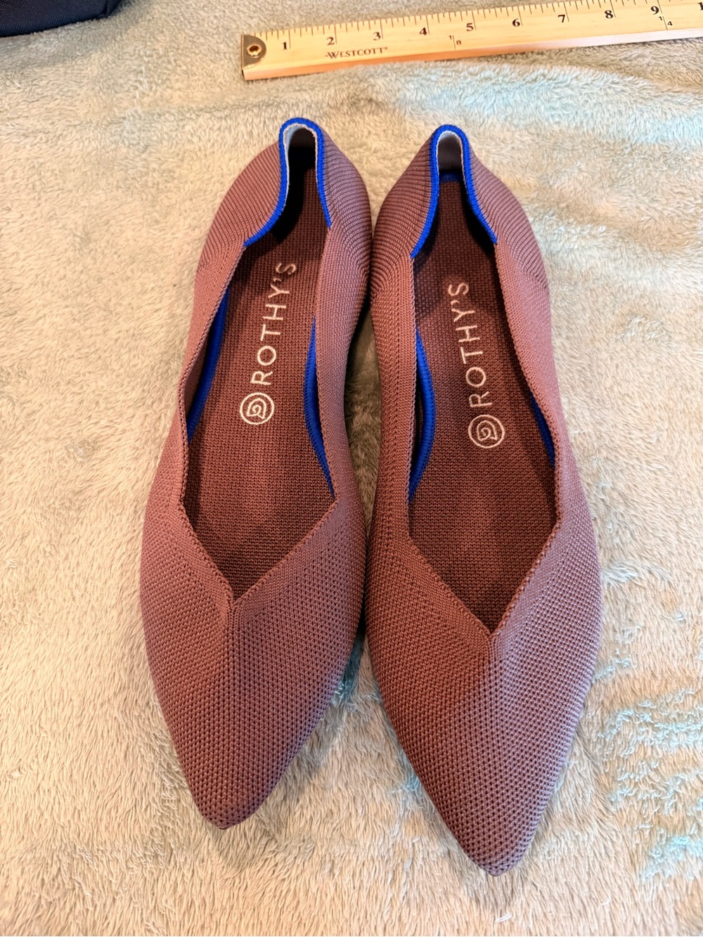 Rothy’s The Point Flats Women’s Size W11 Purple Blue Knit Pointed Toe - Picture 2 of 11